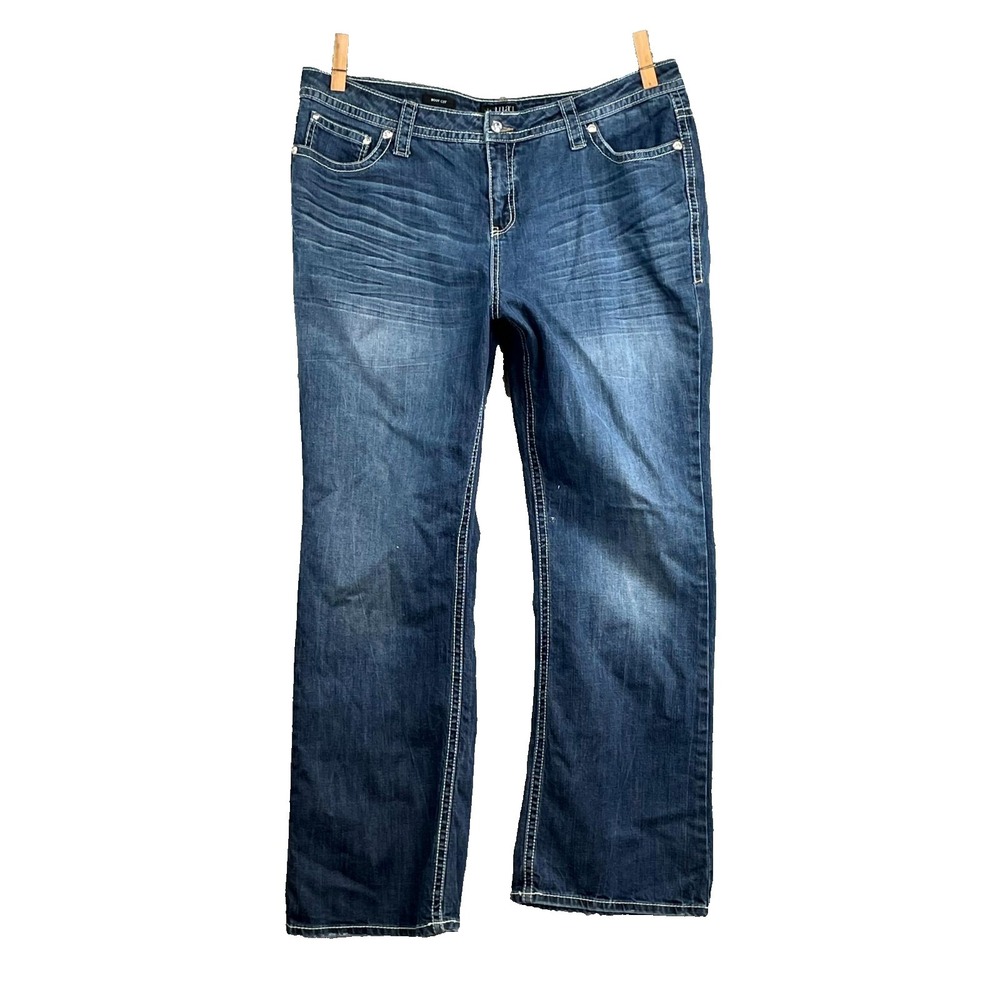 A.N.A A New Approach Jeans Women 20W Blue Denim Rhinestone Western Cowgirl Rodeo